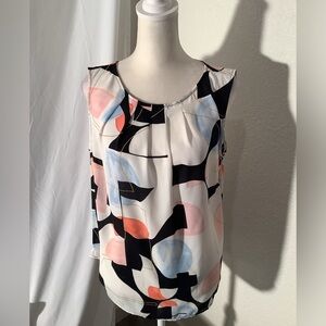 Worthington Women’s Round Neck With Pleats, Sleeveless Blouse. NWOT Size…